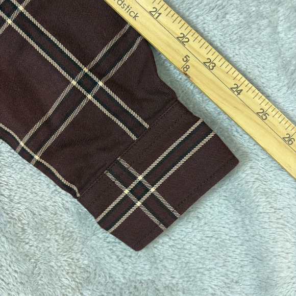 Dixxon Shirt Womens M Brushfire FR Flannel Plaid Workwear Brown CAT 2 NFPA 2112 - Picture 7 of 8